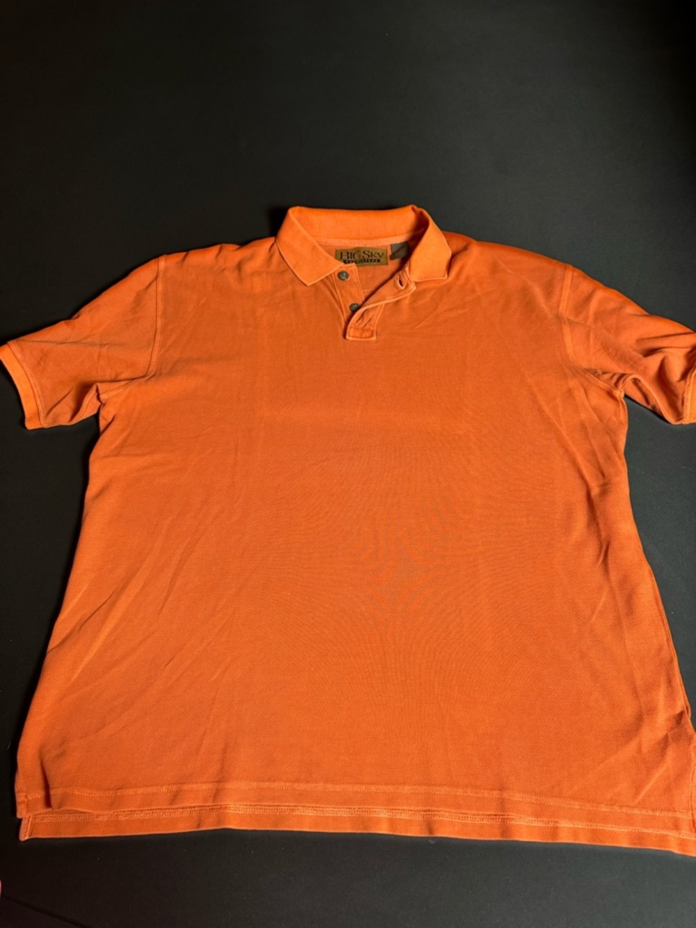 Big Sky Outfitters Orange Polo Shirt XL Cotton Casual Minimalist